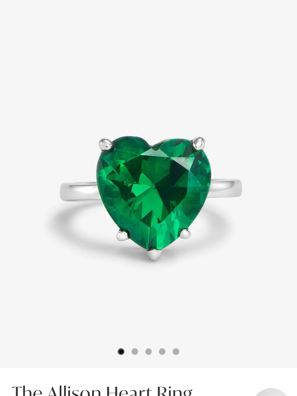 Melinda Maria Allison Silver Ring with Deep Green Stone